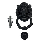 Antique Look Lion Door Knocker for Gates and Doors - Black