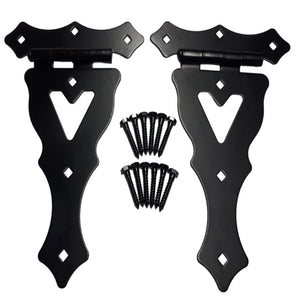 Decorative Black Tee Hinges for Backyard Door and Gates