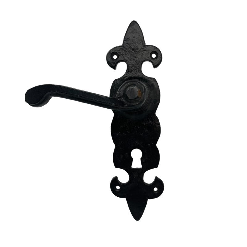 Antique Look Spring Loaded Handle for Interior and Exterior Gates and Doors - Black